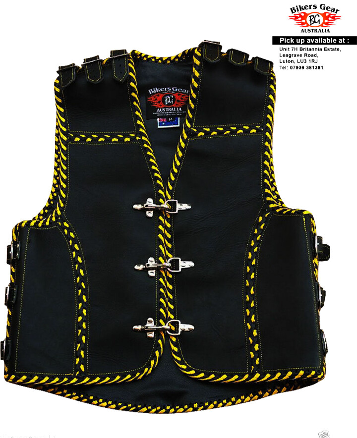 Australian Bikers Gear Heavy Duty 3-4 MM COWHIDE Leather