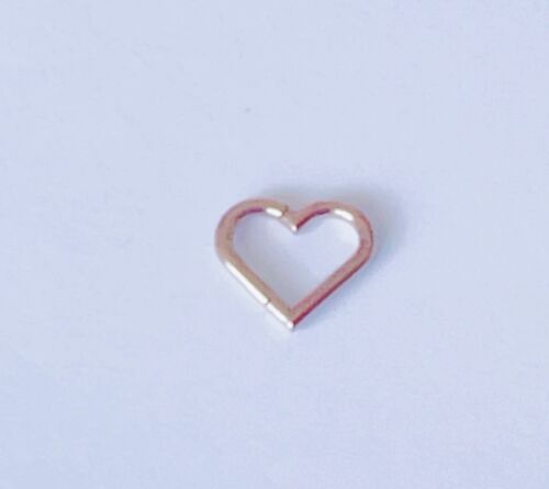 Surgical Steel 16g Heart Shape Ear Nose Hinged Ring Clicker Septum Piercing 1pc - Picture 5 of 5
