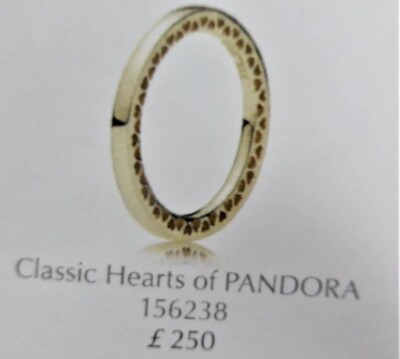 Auslaufmodell PANDORA 14kt GOLD ALE, 585, CLASSIC HEARTS OF PANDORA RING