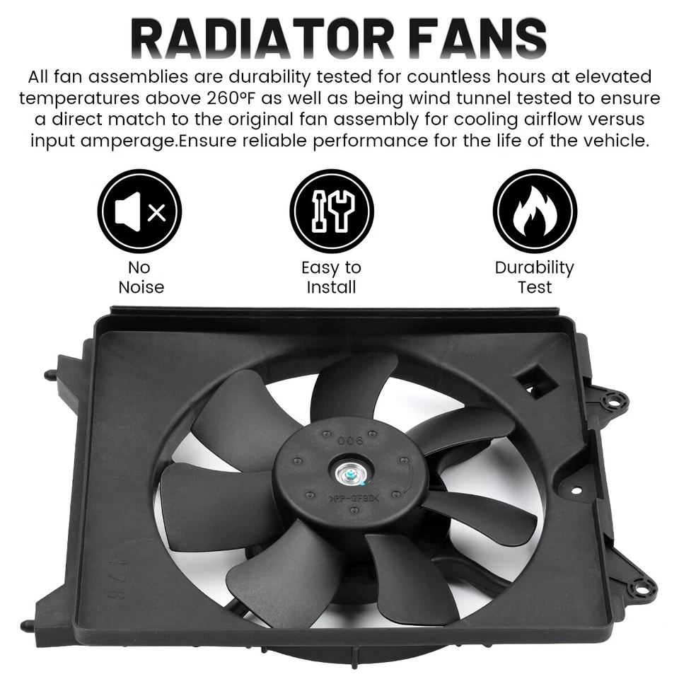 2pcs OEM Engine Radiator Cooling Fan Assy 19015-51B-H01 for 2016-2018 Honda HR-V Foto 4 de 4