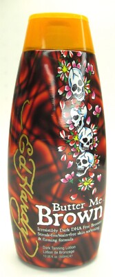 Ed Hardy Butter Me Brown Dark Tanning Lotion 10 oz DHA-Free Bronzer Streak-Free