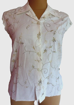 Modis Damenbluse Gr. 40 Beige Blumen