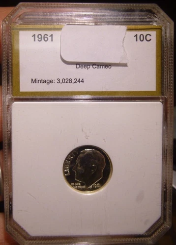 1961 PROOF ROOSEVELT DIME PCI Holder