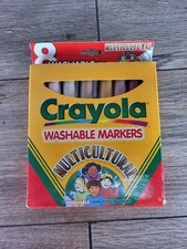 Vintage 1997 Crayola Multicultural Ethnic Skin Tones Washable Markers 8 Colors