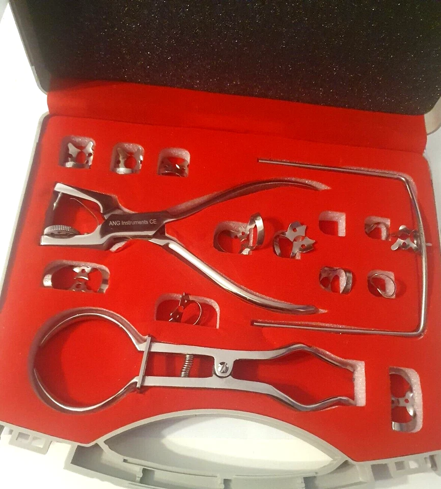 14Teilen Rubberdam Kit-Instrumente -Klammerzange Kofferdamrahmen Klammern ANG CE - Bild 2 von 4