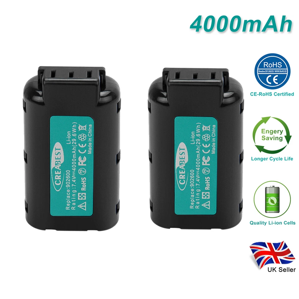 2x 7.4V 4000mAh Li-ion Battery for Paslode 902654 902600 B20543 IM250Li IM360Ci