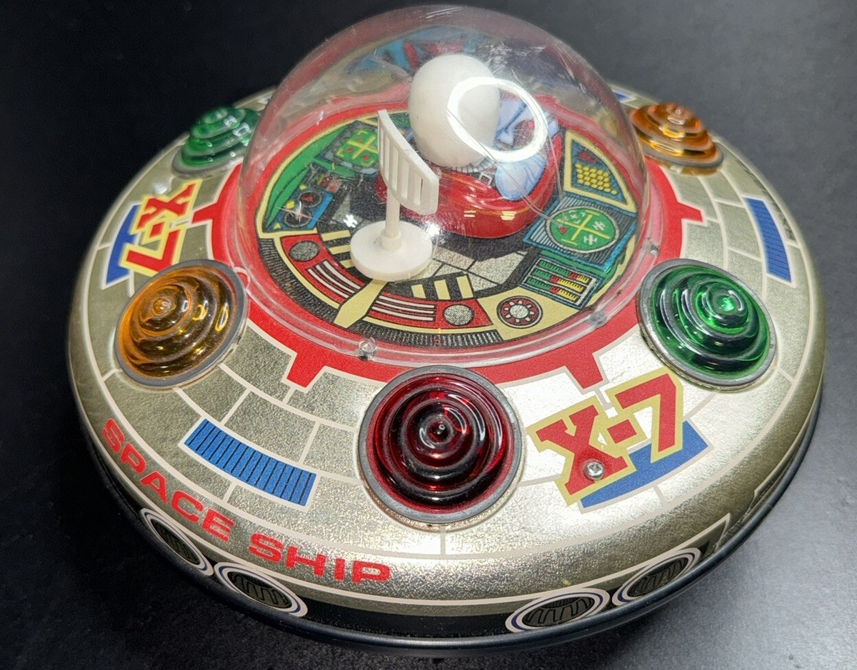 Space Ship UFO X-7 Masudaya Japan Vintage Tin Toy Galactic Space Ship UFO X-7 Masudaya Japan Vintage Tin Toy Galactic