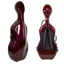 Crossrock 100 Carbon Fiber Case for 4/4 Full-Size Cello  Lightweight as 7lb-Pink