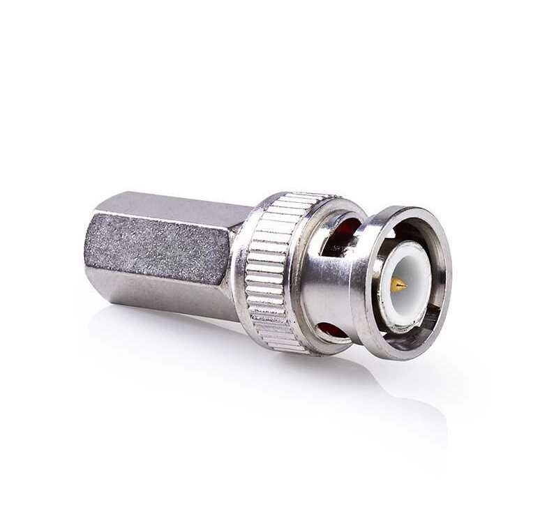 100 CCTV BNC Male Twist / Screw on Plug Connector 75 Ohm fr RG59 6mm Coax Cable