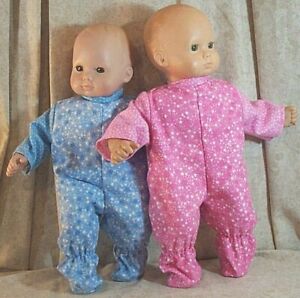 Doll Clothes Baby Made2Fit American Girl Boy 15" in Twin Set 2pc Overalls Dress