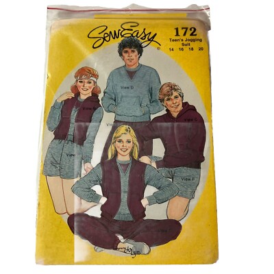 Sew Easy Teens  Jogging Suit 172 Sewing Pattern 14 16 18 20 Vintage Unisex NOS