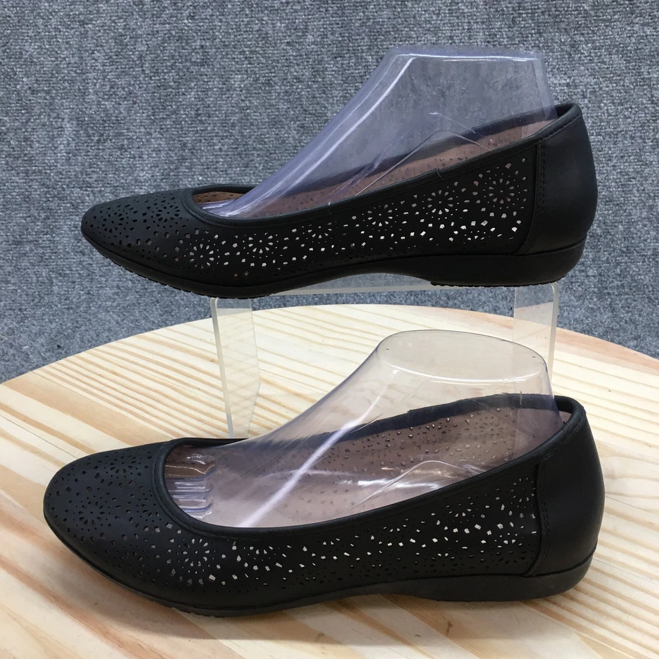 Croft & Barrow Zapatos Mujer 9 M Barítono Ballet Pisos Negros Informales Puntera Redonda Foto 2 de 4