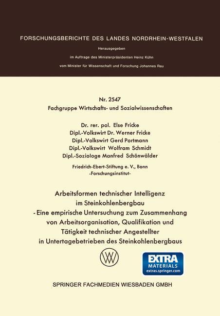 Arbeitsformen Technischer Intelligenz Steinkohlenbergbau | Buch |