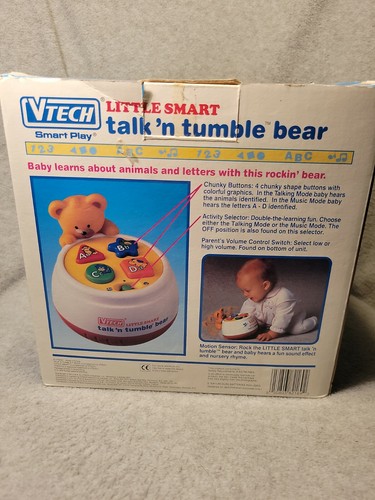 Vintage Vtech Little Smart Talk N Tumble Bear Learning Toy Baby ABC - Picture 8 of 9