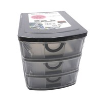 Schubladenbox Kunststoff 19 X 14,5 X 16 Cm 3 Schubladen Organizer Stapelbar