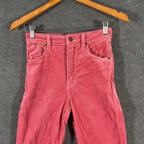 Rollas Pants Womens 24 / 6 Pink Corduroy Eastcoast Flare High Rise Bell Bottoms - Picture 2 of 13