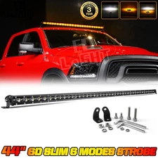 AUXBEAM 44" 72000LM LED Light Bar Amber White Strobe For 2010-2019 Dodge Ram 42"