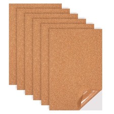 6Pcs Adhesive Cork Sheets 1mm Thick for Crafts Wall Decor, 11.8x7.9in