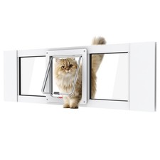 Aluminum Cat Door for Windows - Adjustable to Fit Window Width 32"-36", Quick...
