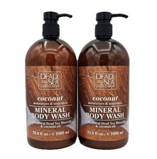 Dead Sea Collection Coconut Mineral Body Wash 2 Pack 33.8oz Hydrating Soft Skin 0.83 per gallon