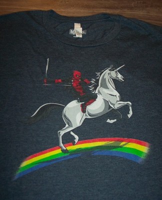 FUNNY DEADPOOL UNICORN Marvel Comics T-Shirt MENS 2XL XXL