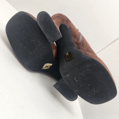 Jeffrey Campbell stivaletti donna 8 camoscio marrone umanità tacco a bobina nuovi $299 - Foto 13 di 14