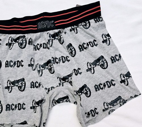 NEW Men's AC/DC Logo Cannon Foil Print Boxer Briefs-Grey - Small | eBay