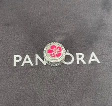 Pandora Hawaii Flowers Bead Charm Pendant Charm Bead S925 Sterling Silver