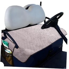 Golf Cart Seat Covers,Waterproof Golf Cart Seat Blanket with 4 Pockets Grey A