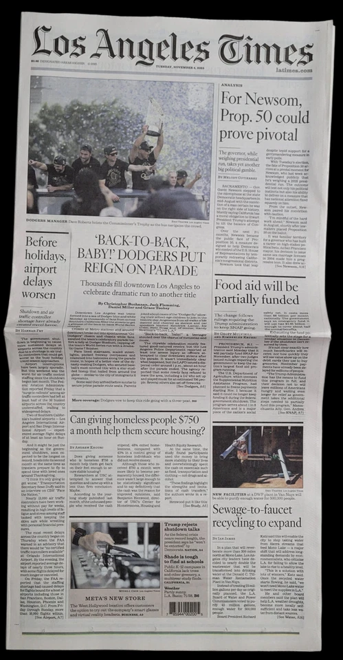 LOS ANGELES LA TIMES 4 DE NOVIEMBRE DE 2025 DODGERS SERIE MUNDIAL DESFILE FREDDIE SHOHEI Foto 3 de 4