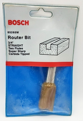Bosch Router Bit 3/4'' Straight 85265M Two Flutes - Super Sharp Carbide Tipped