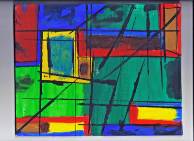 FINDING MY PATH - Painting 10x8 Abstract Dada Surrealism Journey Purpose
