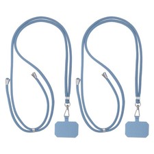 2Pcs Smart Phone Lanyard Universal Lanyard with Phone Patch, Gray-blue