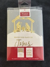 American Greetings Religious Christmas 14 Cards & Envelopes Nativity New In Box