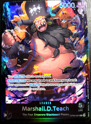 Marshall.D.Teach OP09-081 ONE PIECE Tcg Card Game NM BLACK Leader
