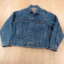 SEARS ROEBUCKS denim trucker jean jacket 42 R tag vtg 80s 90s usa made workwear