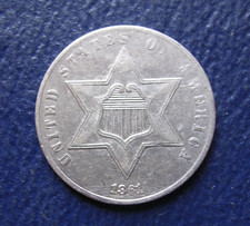1861 HIGHER GRADE 3-CENT SILVER TRIME.  CIVIL WAR ERA