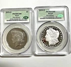 2023 s Morgan & Peace dollar CAC PR70DCAM FD Set.