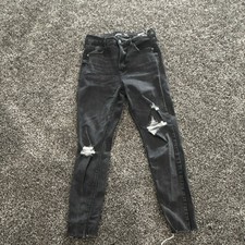 Old Navy Rockstar Super Skinny Girls Jeans Size 6 Black Distressed