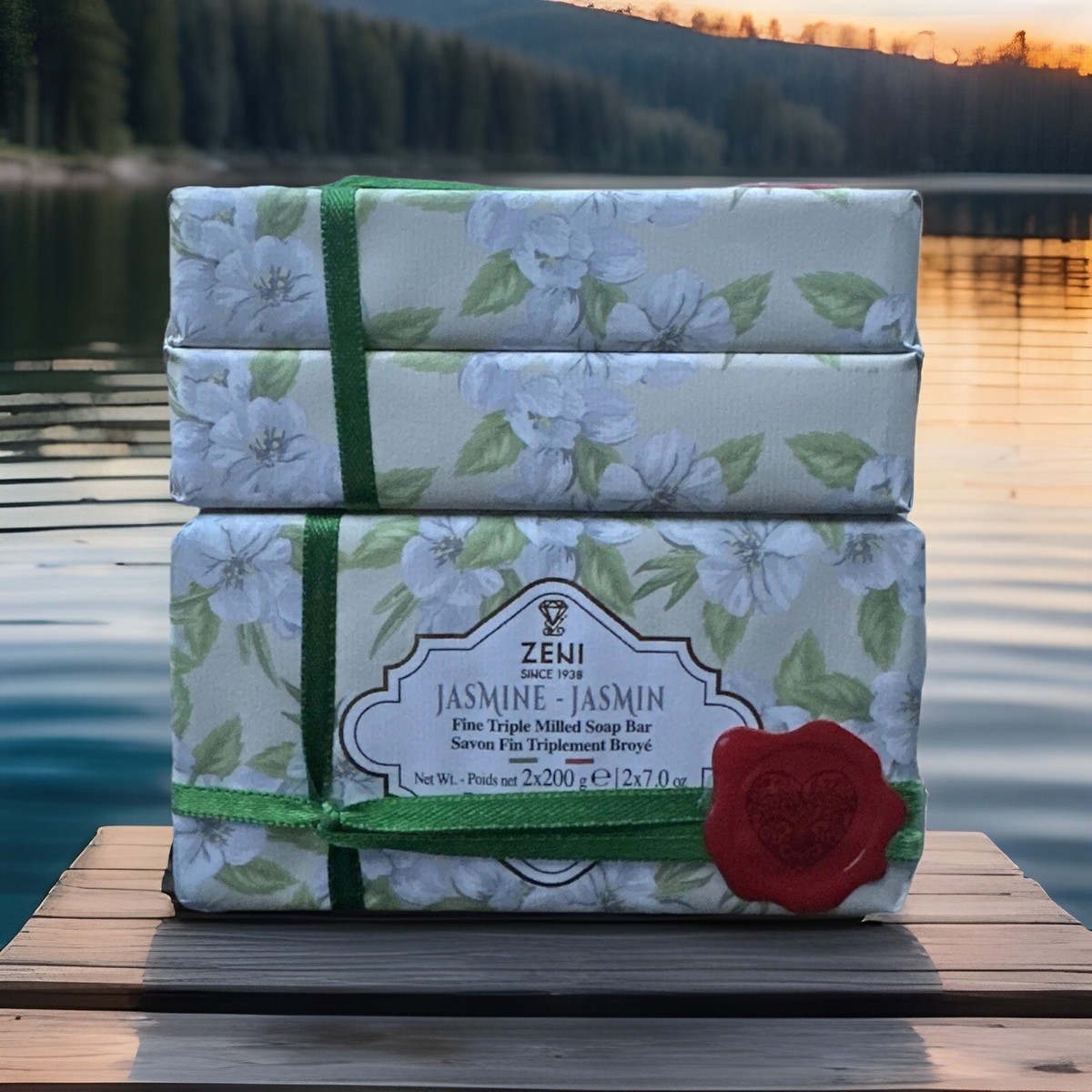 4 PACK~2 X 2BARS) ZENI🌸“JASMINE”🌼FINE TRIPLE MILLED🧼SOAP🧼BAR