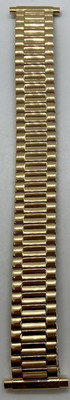 NEW OLD STOCK FLEXON Mens Watch Band Gold Stainless Steel Expansion 16-22mm Lug