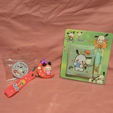 Sanrio Pochacco 3 piece Set - Pen Notepad, Keychain, Phone Socket
