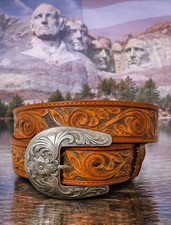 Tony Lama USA Belt     De Leon Leather Rodeo Size 36 List  58 NWT
