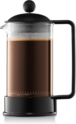Bodum Brazil 1543 01SA 10 Kaffeebereiter French Press Schwarz 3 Tassen 0.35l