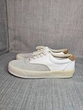 Superdry White and Gream Suede Mix Trainers