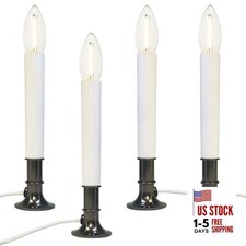 4 Pack Christmas Electric Window Auto Sensor Candle Lamps - Nickel Plated
