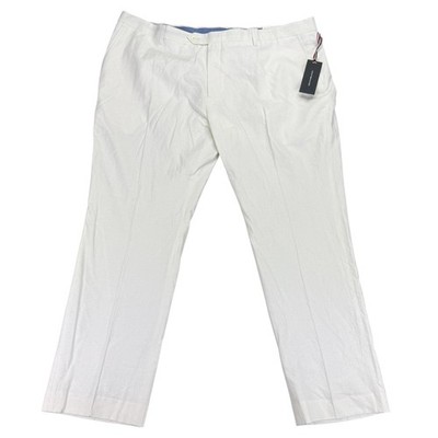 Tommy Hilfiger Mens Hall Modern Fit Linen Blend Suit Pants White 44x30