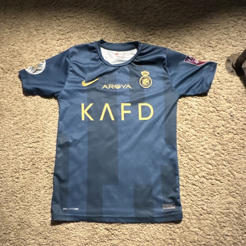Nike Al Nassr FC Cristiano Ronaldo #7 Soccer Jersey Blue Yellow Size 176