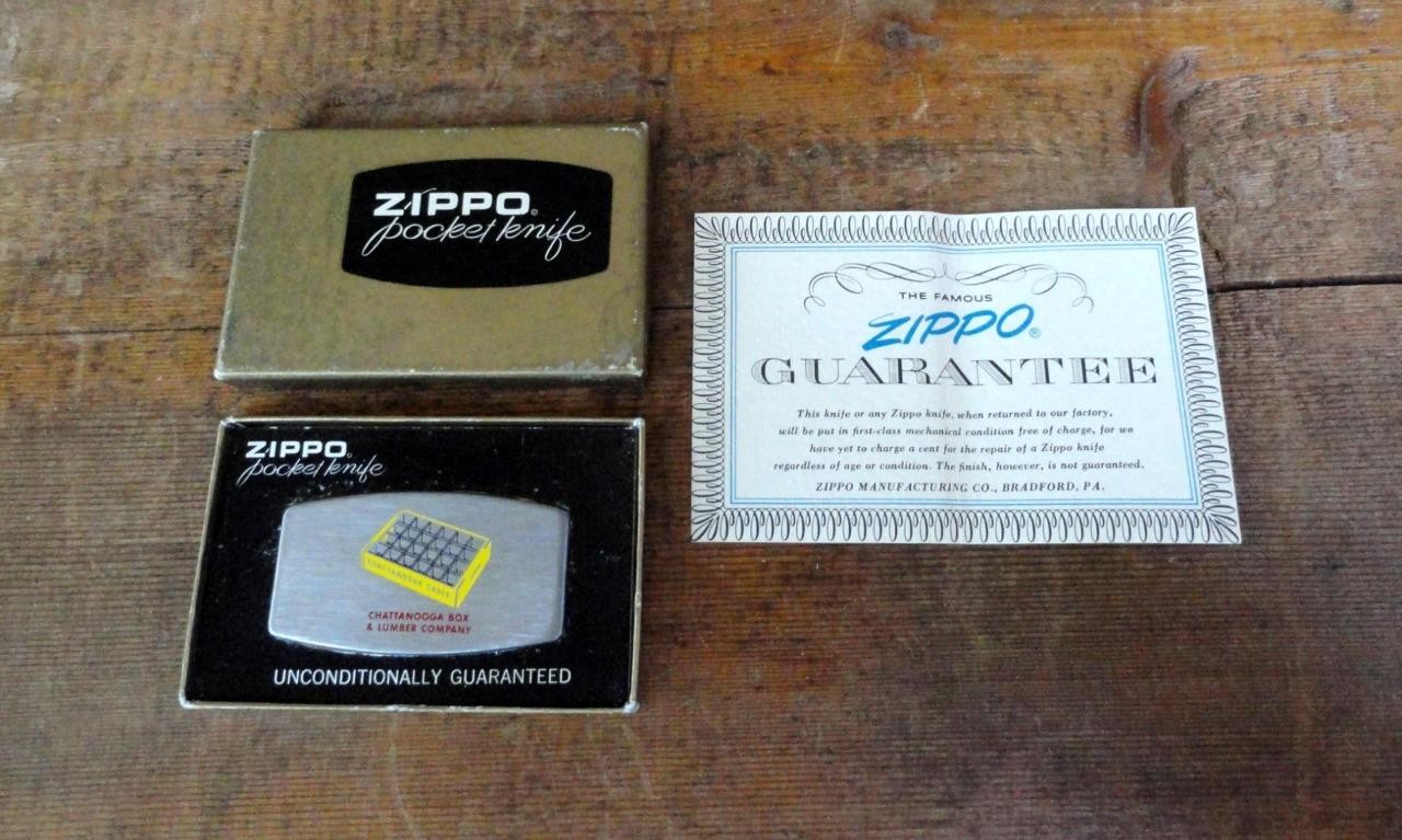 vintage Zippo POCKET KNIFE CHATTANOOGA BOX & LUMBER Co & Original Box