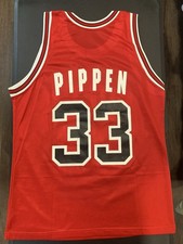 Scottie Pippen Rare Vintage Champion Chicago Bulls Jersey Size 40 WHITE LETTERS